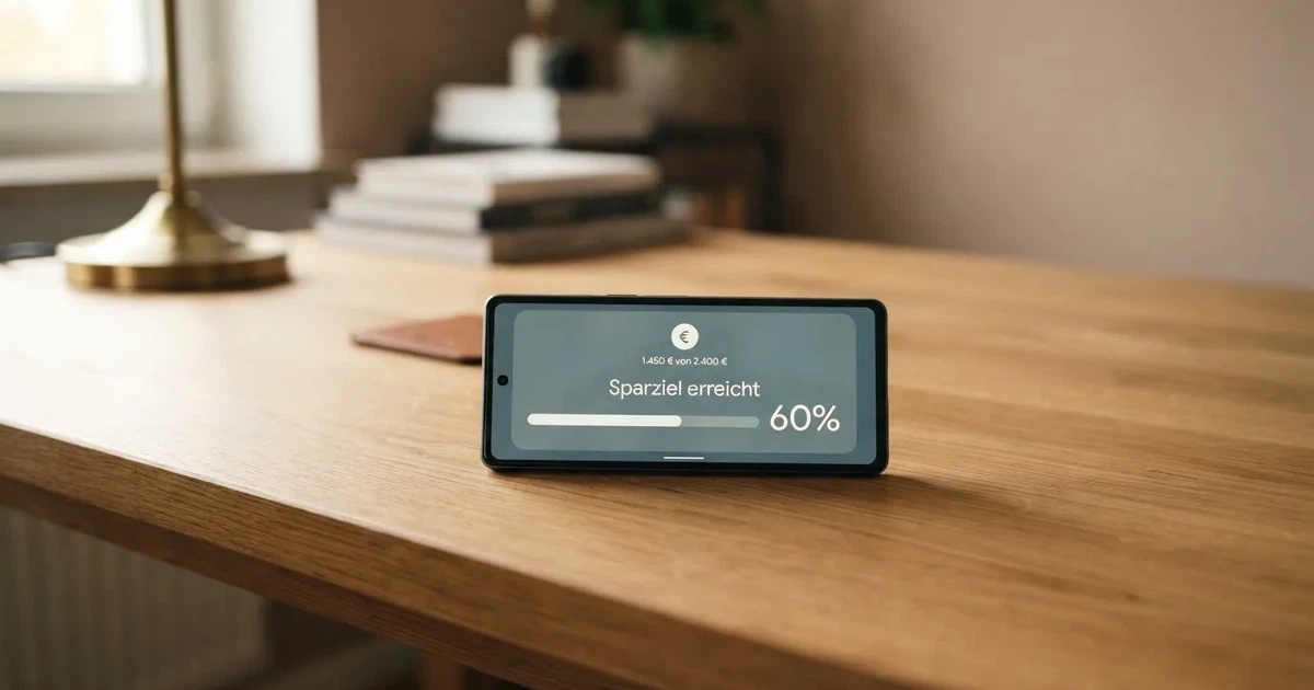 Bildschirmausschnitt mit einem Fortschrittsbalken und Prozentanzeige auf einem Smartphone.